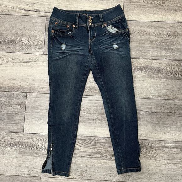 Dollhouse Jeans Womens Size 11 Blue Low Rise Ankle Zipper 32x29 - Picture 1 of 7